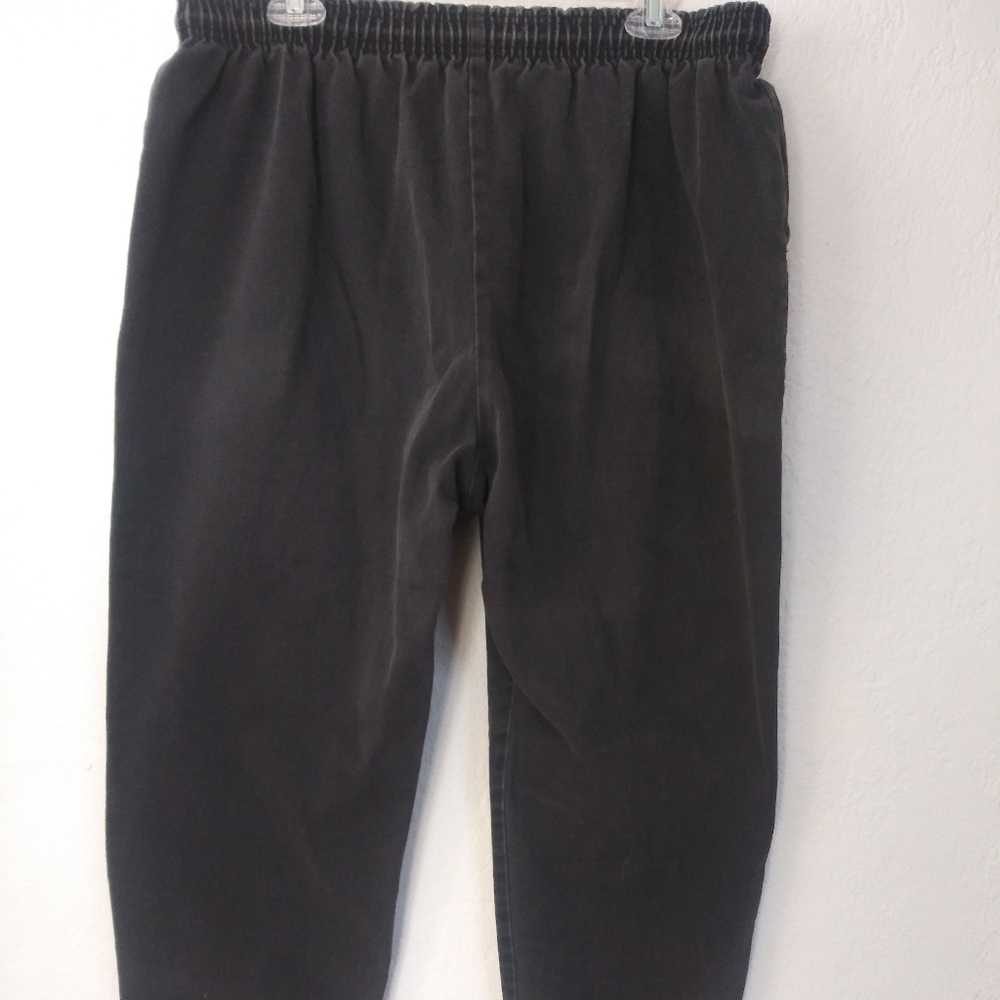 80s Vintage Slouch Denim Black Pants
